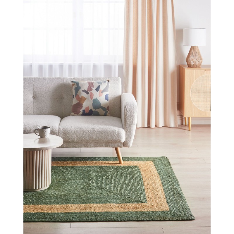 Dywan z juty 160 x 230 cm zielony KARAKUYU Dywan z juty 160 x 230 cm zielony KARAKUYU