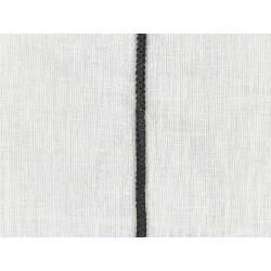 Zestaw 2 poduszek dekoracyjnych MILAS Len 50 x 50 cm Czarny/ biały W paski Zestaw 2 poduszek dekoracyjnych MILAS Len 50 x 50 cm Czarny/ biały W paski