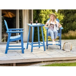 Stolik ogrodowy barowy ADIRONDACK 60 cm 59 cm Materiał syntetyczny Niebieski Stolik ogrodowy barowy ADIRONDACK 60 cm 59 cm Materiał syntetyczny Niebieski