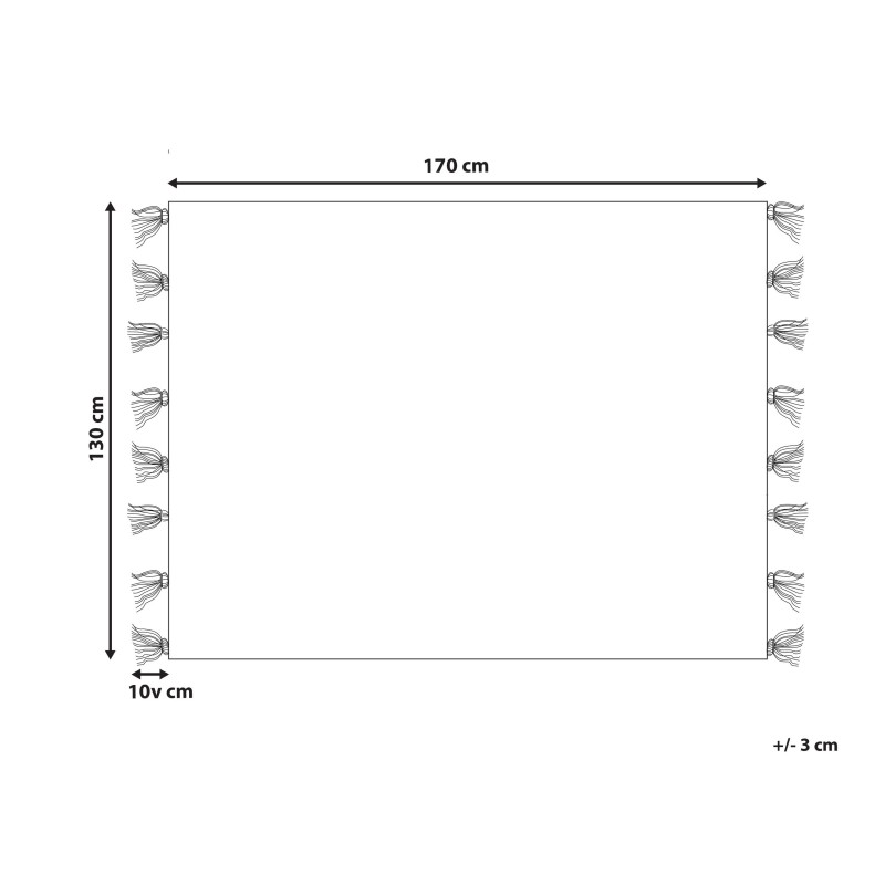 Koc CAYIR Bawełna 130 x 170 cm Beżowy Koc CAYIR Bawełna 130 x 170 cm Beżowy