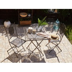 Stolik bistro BORMIO 70 cm 70 cm Metal Czarny Stolik bistro BORMIO 70 cm 70 cm Metal Czarny
