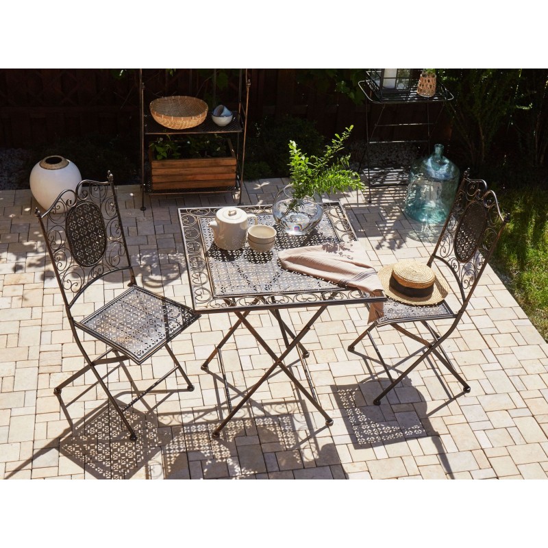 Stolik bistro BORMIO 70 cm 70 cm Metal Czarny Stolik bistro BORMIO 70 cm 70 cm Metal Czarny