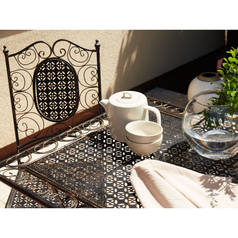 Stolik bistro BORMIO 70 cm 70 cm Metal Czarny Stolik bistro BORMIO 70 cm 70 cm Metal Czarny