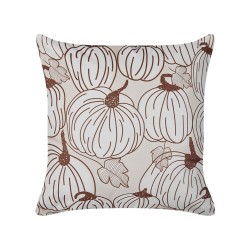 Poduszka dekoracyjna GOURD Welur 45 x 45 cm Beżowy Wzór roślinny