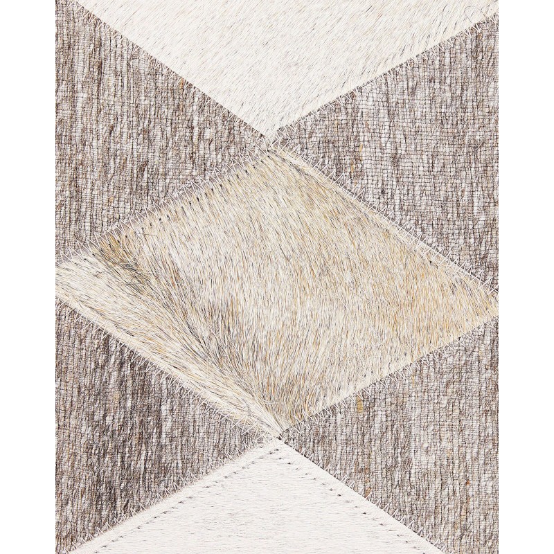 Dywan skórzany 160 x 230 cm beżowo-brązowy SESLICE Dywan skórzany 160 x 230 cm beżowo-brązowy SESLICE