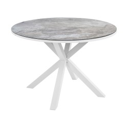 Stół ogrodowy MALETTO 120 cm 120 cm Szkło Ciemnoszary