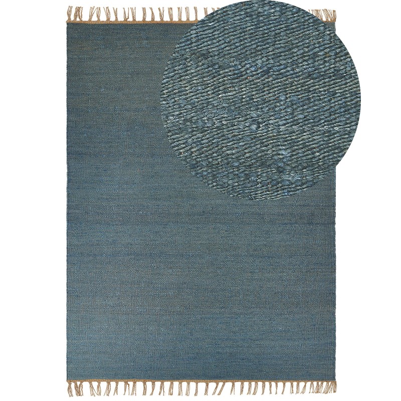 Dywan z juty 160 x 230 cm niebieski LUNIA