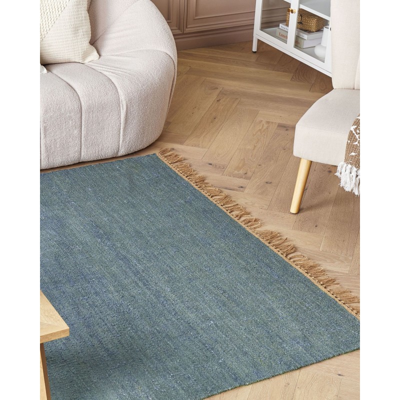 Dywan z juty 160 x 230 cm niebieski LUNIA Dywan z juty 160 x 230 cm niebieski LUNIA