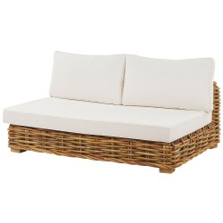 Zestaw ogrodowy ze stolikiem dla 4 osób VARALLO Prawostronny Modułowy Rattan Naturalny Zestaw ogrodowy ze stolikiem dla 4 osób VARALLO Prawostronny Modułowy Rattan Naturalny