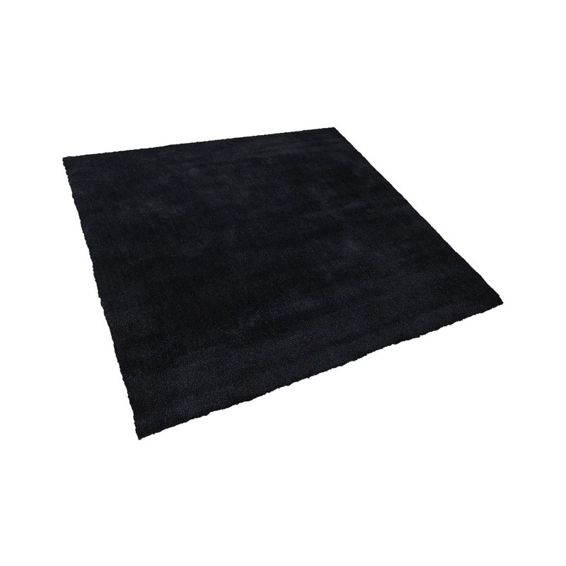 Dywan shaggy 200 x 200 cm czarny DEMRE Dywan shaggy 200 x 200 cm czarny DEMRE