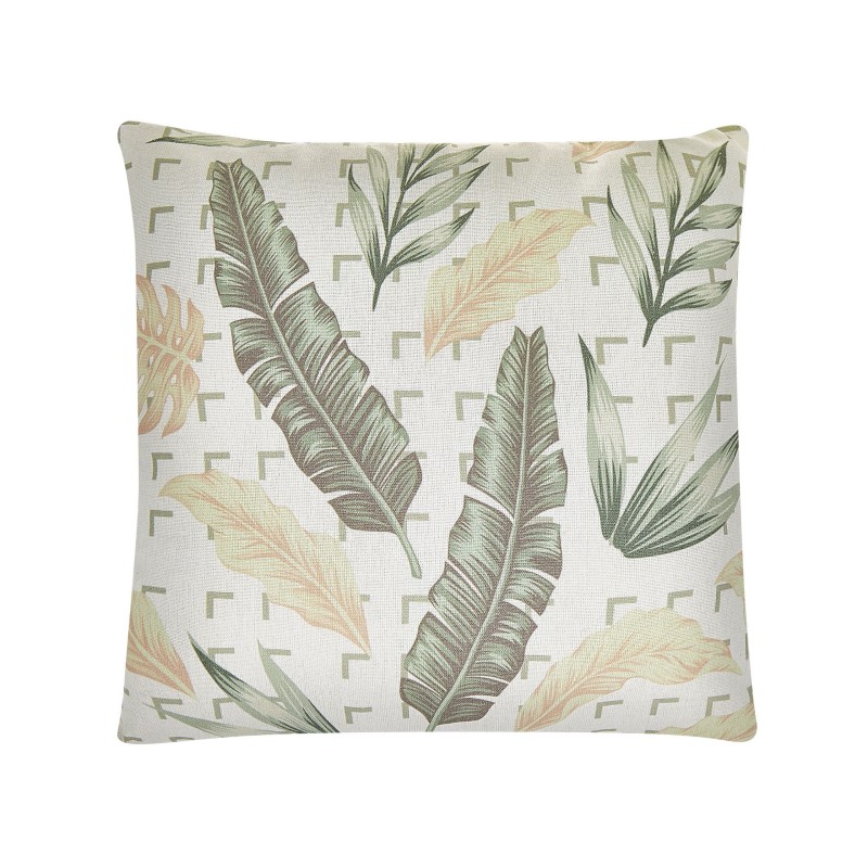 Zestaw 2 poduszek dekoracyjnych RHAPIS 45 x 45 cm Zielony Wzór roślinny Zestaw 2 poduszek dekoracyjnych RHAPIS 45 x 45 cm Zielony Wzór roślinny