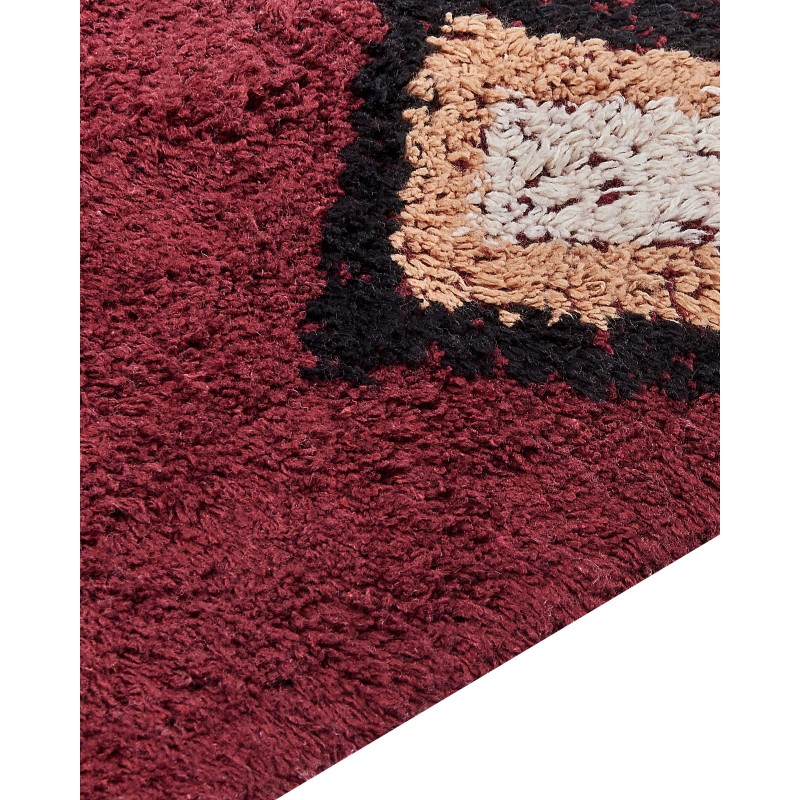 Dywan bawełniany 80 x 150 cm czerwony SIIRT Dywan bawełniany 80 x 150 cm czerwony SIIRT