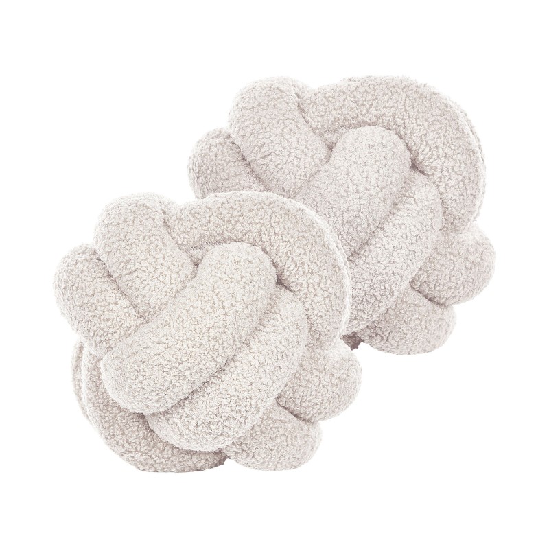 Zestaw 2 poduszek dekoracyjnych MALNI Boucle 19 x 19 cm Złamana biel Jednolity Zestaw 2 poduszek dekoracyjnych MALNI Boucle 19 x 19 cm Złamana biel Jednolity