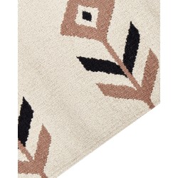 Dywan bawełniany kilim 80 x 300 cm beżowo-czarny NIAVAN Dywan bawełniany kilim 80 x 300 cm beżowo-czarny NIAVAN