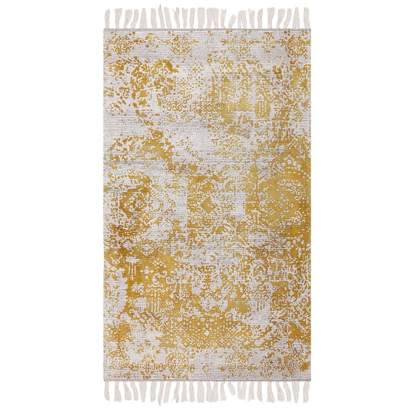 Dywan z wiskozy 80 x 150 cm żółto-beżowy BOYALI Dywan z wiskozy 80 x 150 cm żółto-beżowy BOYALI