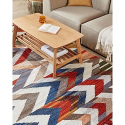 Dywan wełniany kilim 160 x 230 cm wielokolorowy KANAKERAVAN Dywan wełniany kilim 160 x 230 cm wielokolorowy KANAKERAVAN