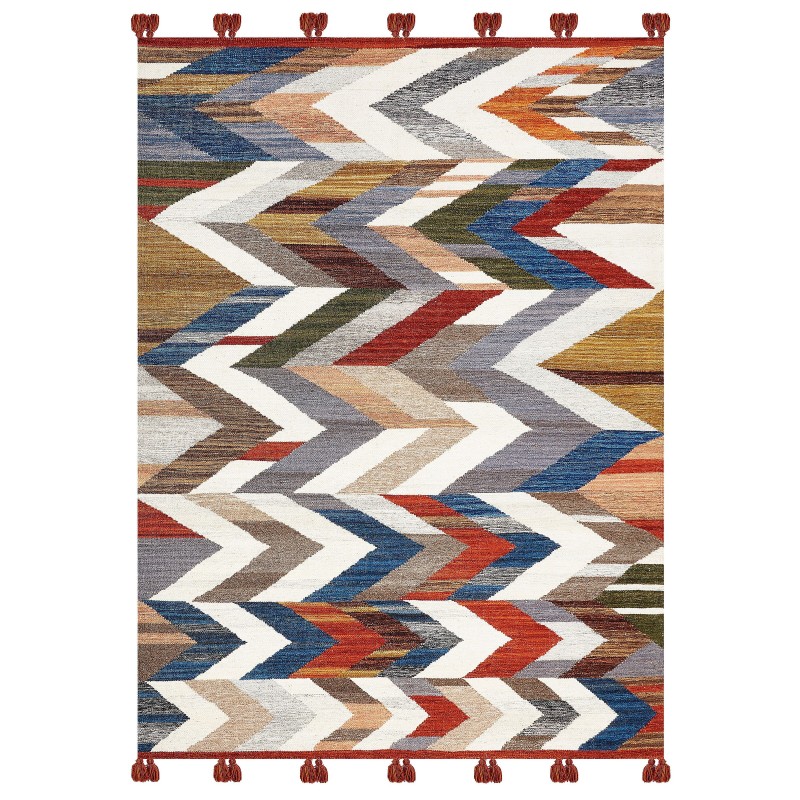 Dywan wełniany kilim 160 x 230 cm wielokolorowy KANAKERAVAN Dywan wełniany kilim 160 x 230 cm wielokolorowy KANAKERAVAN