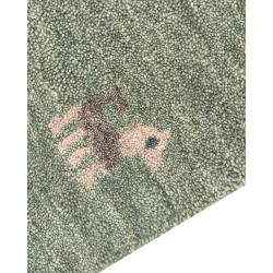 Dywan wełniany gabbeh ze wzorem w zwierzęta 80 x 150 cm zielony KIZARLI Dywan wełniany gabbeh ze wzorem w zwierzęta 80 x 150 cm zielony KIZARLI