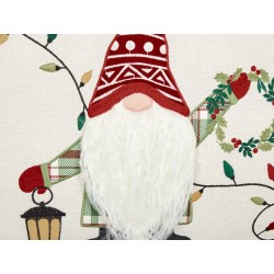 Zestaw 2 poduszek dekoracyjnych GNOME Bawełna 45 x 45 cm Biały Wzór świąteczny Zestaw 2 poduszek dekoracyjnych GNOME Bawełna 45 x 45 cm Biały Wzór świąteczny