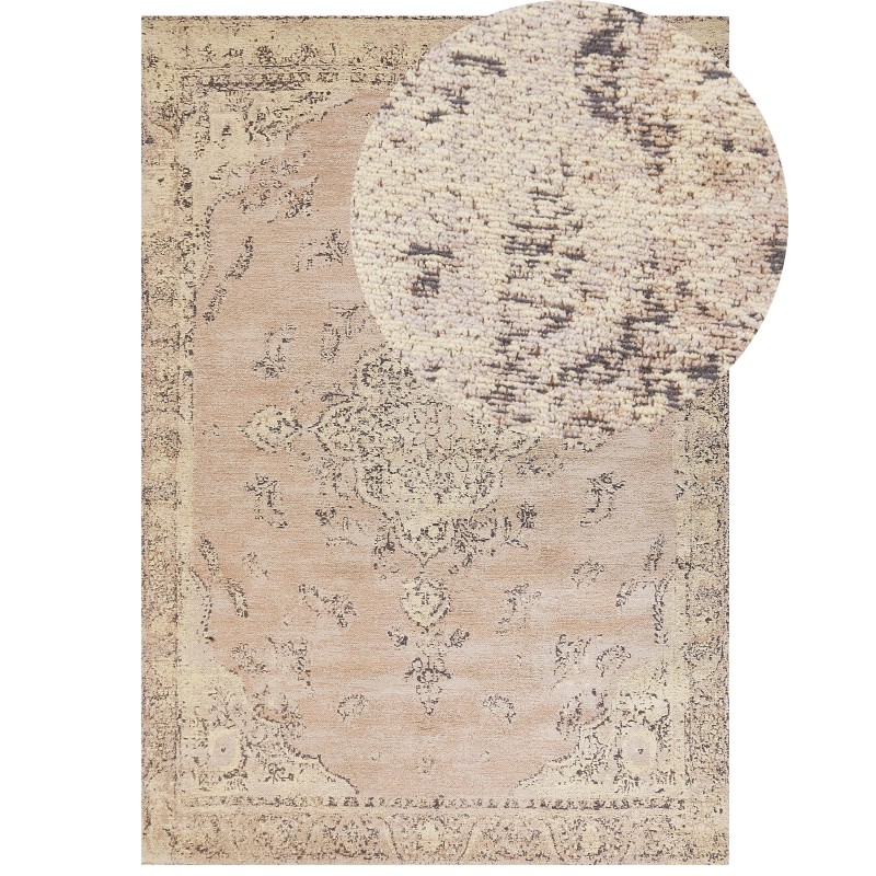 Dywan bawełniany 200 x 300 cm beżowy MATARIM Dywan bawełniany 200 x 300 cm beżowy MATARIM