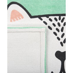 Dywan dziecięcy bawełniany koci wzór 60 x 90 cm zielony HOWRAH Dywan dziecięcy bawełniany koci wzór 60 x 90 cm zielony HOWRAH