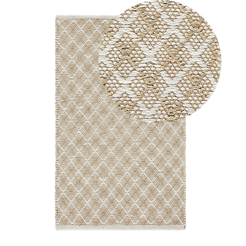 Dywan z juty 50 x 80 cm beżowy AKBEZ Dywan z juty 50 x 80 cm beżowy AKBEZ