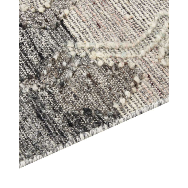 Dywan wełniany kilim 80 x 150 cm szary ARATASHEN Dywan wełniany kilim 80 x 150 cm szary ARATASHEN