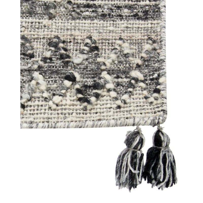 Dywan wełniany kilim 80 x 150 cm szary ARATASHEN Dywan wełniany kilim 80 x 150 cm szary ARATASHEN