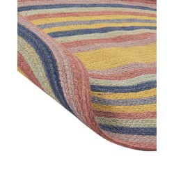 Dywan owalny z juty 70 x 100 cm wielokolorowy PEREWI Dywan owalny z juty 70 x 100 cm wielokolorowy PEREWI