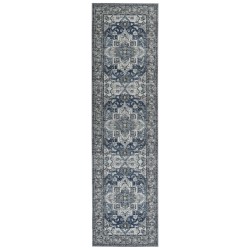 Dywan 80 x 300 cm szary z niebieskim KOTTAR Dywan 80 x 300 cm szary z niebieskim KOTTAR