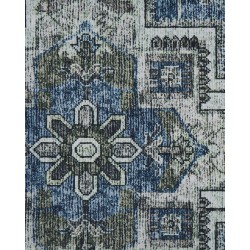 Dywan 80 x 300 cm szary z niebieskim KOTTAR Dywan 80 x 300 cm szary z niebieskim KOTTAR