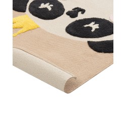 Dywan dziecięcy bawełniany motyw pandy 80 x 150 cm beżowy BUNAN Dywan dziecięcy bawełniany motyw pandy 80 x 150 cm beżowy BUNAN