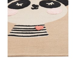 Dywan dziecięcy bawełniany motyw pandy 80 x 150 cm beżowy BUNAN Dywan dziecięcy bawełniany motyw pandy 80 x 150 cm beżowy BUNAN