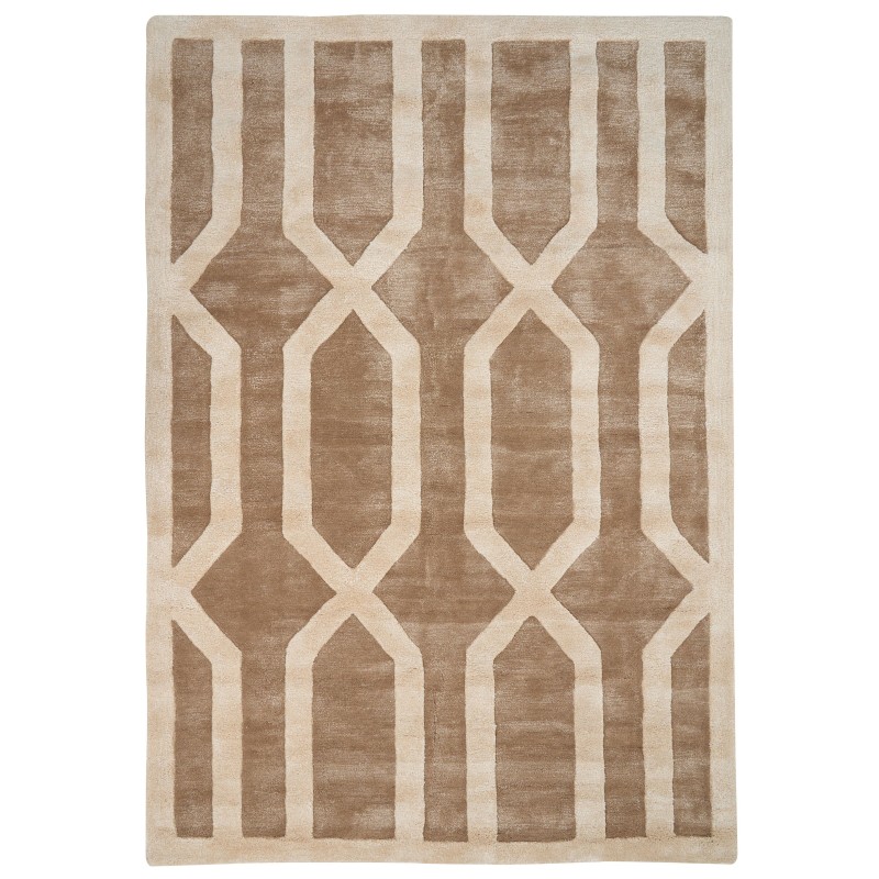 Dywan z wiskozy 160 x 230 cm beżowo-brązowy MAHRIN Dywan z wiskozy 160 x 230 cm beżowo-brązowy MAHRIN