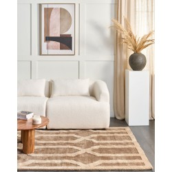 Dywan z wiskozy 160 x 230 cm beżowo-brązowy MAHRIN Dywan z wiskozy 160 x 230 cm beżowo-brązowy MAHRIN