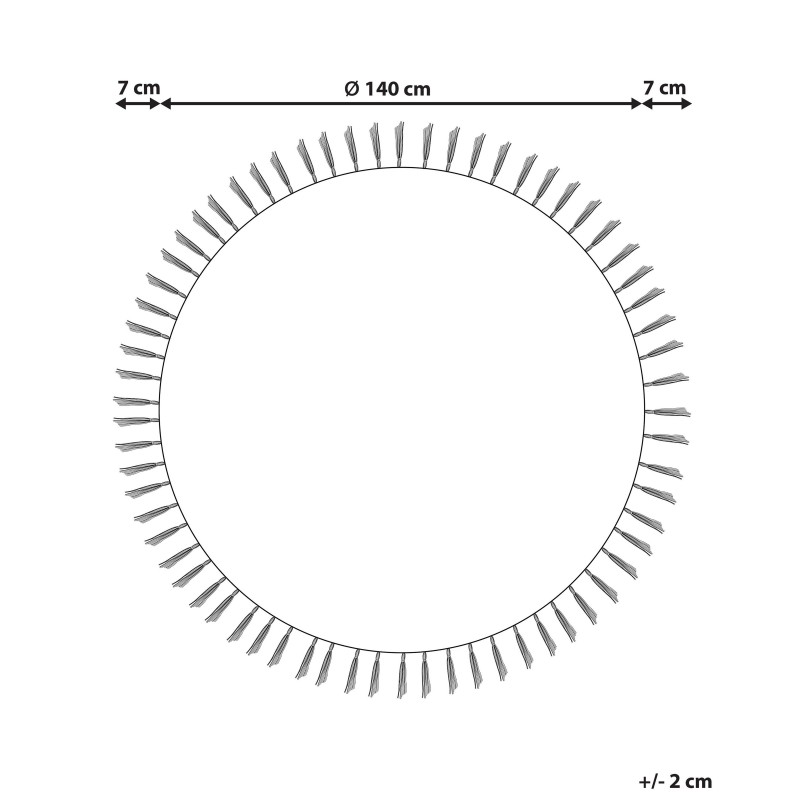 Dywan okrągły z juty ⌀ 140 cm beżowy z purpurowym MARTS Dywan okrągły z juty ⌀ 140 cm beżowy z purpurowym MARTS