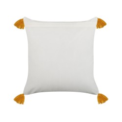 Poduszka dekoracyjna BILOBA Bawełna 45 x 45 cm Żółty Wzór kwiatowy Poduszka dekoracyjna BILOBA Bawełna 45 x 45 cm Żółty Wzór kwiatowy