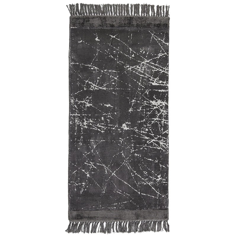 Dywan z wiskozy 80 x 150 cm ciemnoszary HANLI