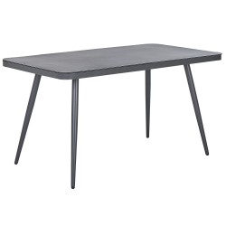 Stół ogrodowy LIPARI 140 cm 80 cm Szkło Szary