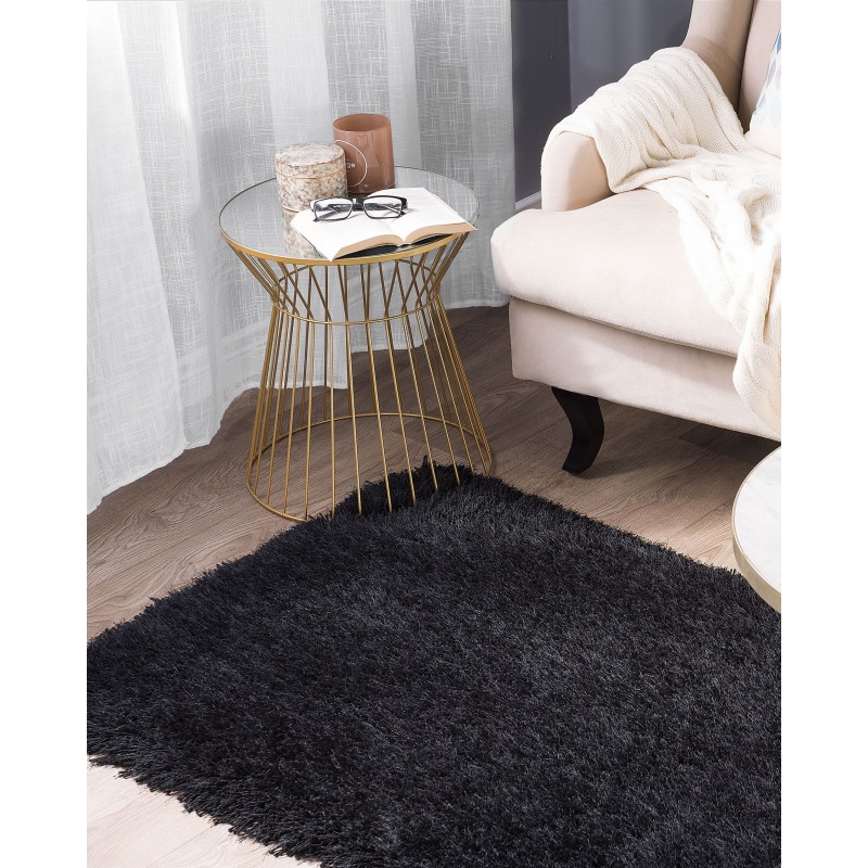 Dywan shaggy 80 x 150 cm czarny CIDE Dywan shaggy 80 x 150 cm czarny CIDE