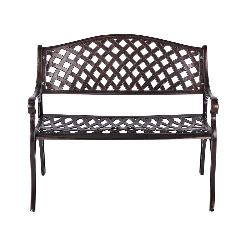 Ławka ogrodowa STAGGIA 104 cm Metal Brązowy Ławka ogrodowa STAGGIA 104 cm Metal Brązowy