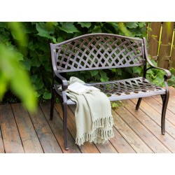 Ławka ogrodowa STAGGIA 104 cm Metal Brązowy Ławka ogrodowa STAGGIA 104 cm Metal Brązowy