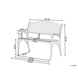 Ławka ogrodowa STAGGIA 104 cm Metal Brązowy Ławka ogrodowa STAGGIA 104 cm Metal Brązowy