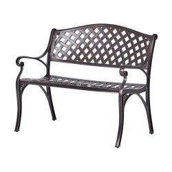 Ławka ogrodowa STAGGIA 104 cm Metal Brązowy Ławka ogrodowa STAGGIA 104 cm Metal Brązowy