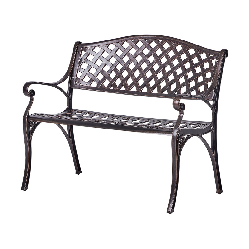 Ławka ogrodowa STAGGIA 104 cm Metal Brązowy Ławka ogrodowa STAGGIA 104 cm Metal Brązowy