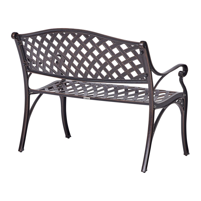Ławka ogrodowa STAGGIA 104 cm Metal Brązowy Ławka ogrodowa STAGGIA 104 cm Metal Brązowy