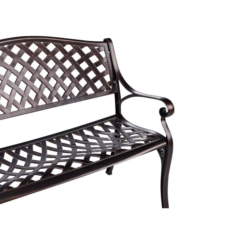Ławka ogrodowa STAGGIA 104 cm Metal Brązowy Ławka ogrodowa STAGGIA 104 cm Metal Brązowy