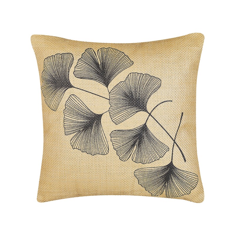 Zestaw 2 poduszek dekoracyjnych WAKAD 45 x 45 cm Beżowy Wzór roślinny Zestaw 2 poduszek dekoracyjnych WAKAD 45 x 45 cm Beżowy Wzór roślinny