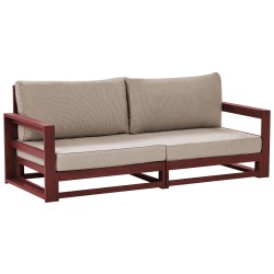 Sofa ogrodowa z certyfikowanego drewna 2-osobowa mahoniowy brąz TIMOR II Sofa ogrodowa z certyfikowanego drewna 2-osobowa mahoniowy brąz TIMOR II