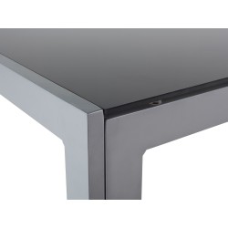Stół ogrodowy CATANIA 160 cm 91 cm Szkło Czarny Stół ogrodowy CATANIA 160 cm 91 cm Szkło Czarny